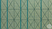 Detail stof en patroon lakenvilt voor wandbespanning Beurs van Berlage Amsterdam