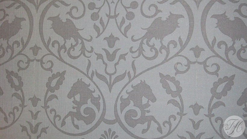 detail behang aangebracht in attractie Ravelijn van de Efteling