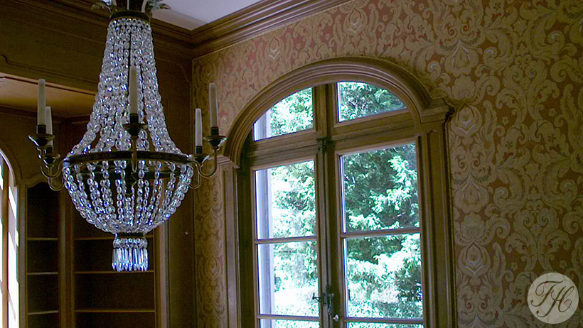 stoffen wandbespanning herenhuis Brussel