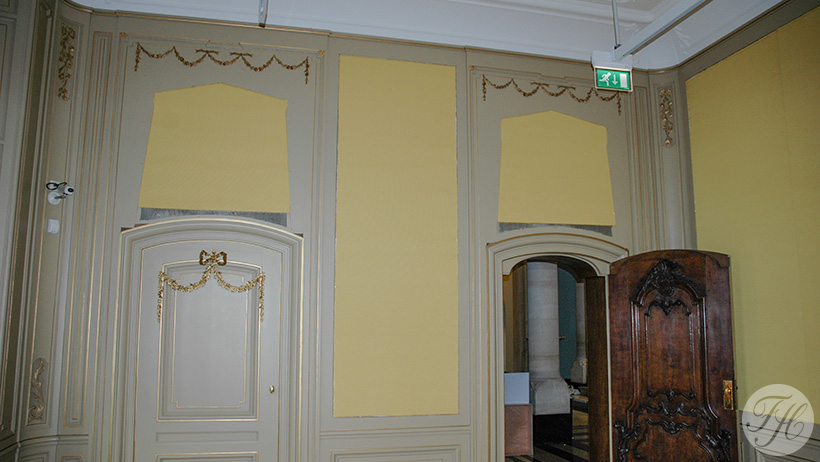 stoffen wandbespanning zaal Museum De Lakenhal Leiden