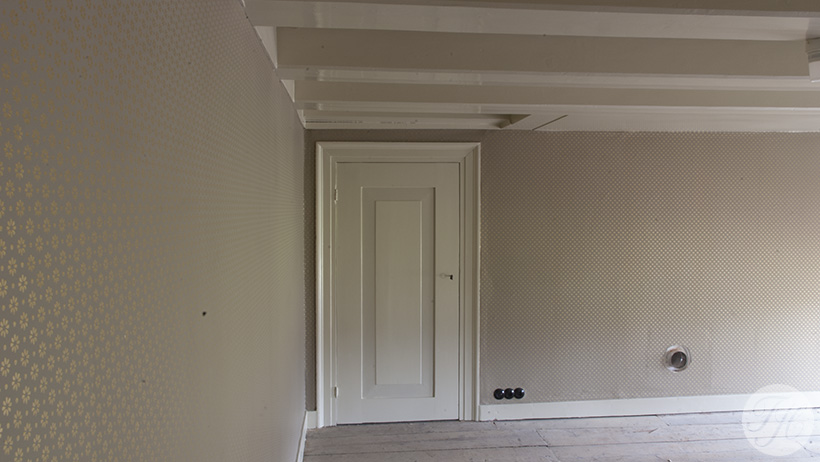 betengeling en behang aangebracht in monumentaal pand Ridderhofstad Gunterstein Breukelen